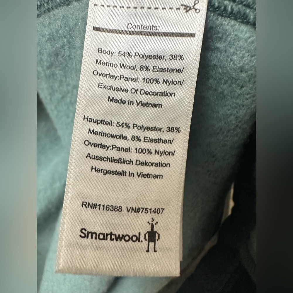 Smartwool Merino Sport Fleece Full Zip Hybrid Hoody Men’s Medium - Picture 4 of 4